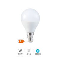 Lámpara LED esférica 8,5W E14 6000K                                                                 