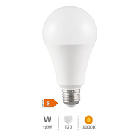 Lámpara LED estándar A65 18W E27 3000K                                                              