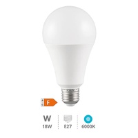 Lámpara LED estándar A65 18W E27 6000K                                                              