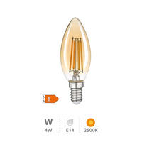Lámpara LED vela Vintage 4W E14 2500K                                                               