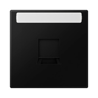 Placa central para toma modular universal con regleta inscripción 9x58mm negro mate LS990 Jung