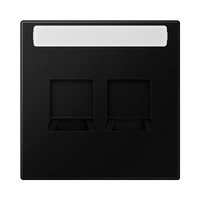 Placa central para toma modular universal doble con regleta de inscripción 9x58mm negro mate LS990 Jung