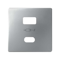 Placa para cargador USB A+C Quickcharge aluminio mate Simon 82