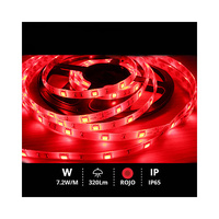 Tira LED 7.2W SMD5050 rojo 24V DC 5 metros IP65 GSC